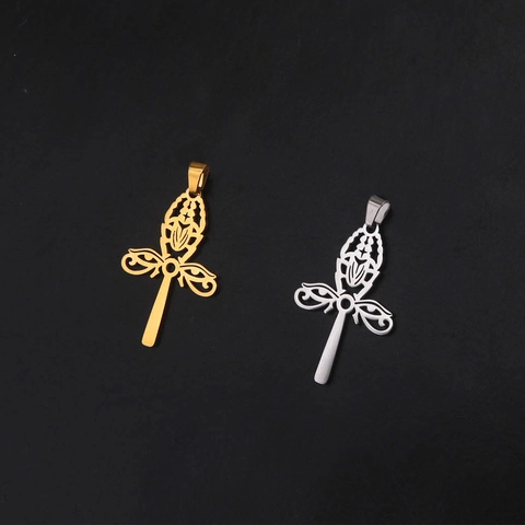 Vintage Stainless Steel Ankh Eye Of Horus Hollow Pendants 18K Gold Plated Egyptian Style DIY Jewelry Accessories For Necklace