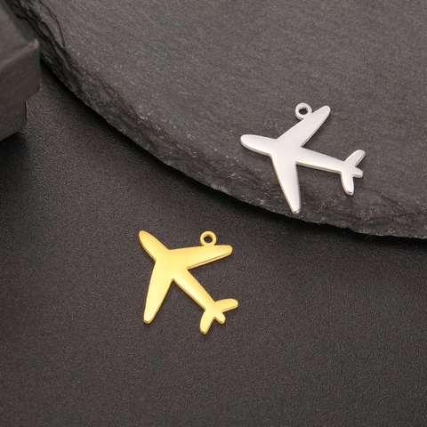Stainless Steel Mini Pendant Charms For DIY Jewelry Making Lotus Heart Soccer Turtle Sakura Flower Shell Airplane Geometric Gold Silver Plated Charms