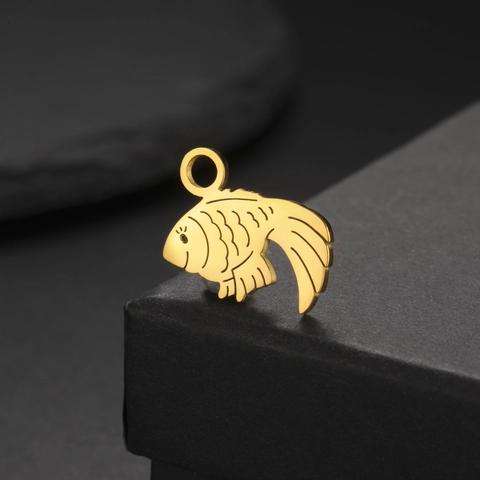 Stainless Steel Clown Fish Pendant DIY Jewelry Making Ocean Animal Charms For Necklaces Bracelets Crafts Small Gold Silver Color Accessory