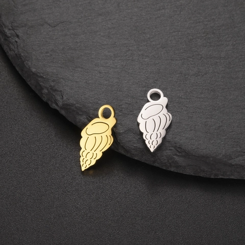 Pendentifs en Acier Inoxydable en Forme de Coquillage et Conque pour Fabrication de Bijoux DIY Breloques Forme Coquille Or Argent