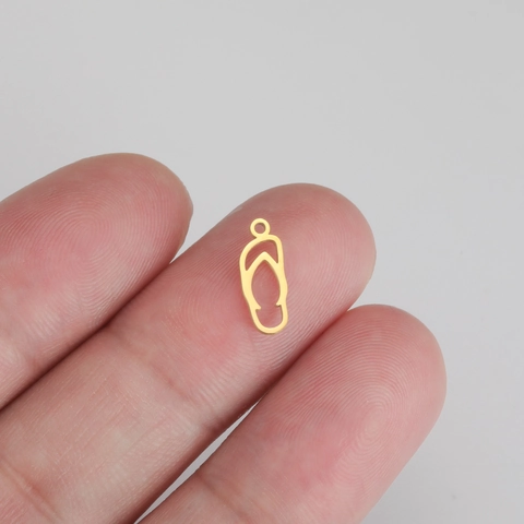 Stainless Steel Flip-Flop Hollow Slipper Pendant Mini DIY Jewelry Accessories Charm For Necklace Bracelet Making Women