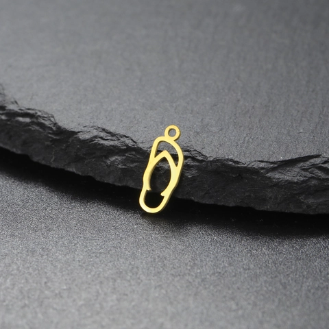 Stainless Steel Flip-Flop Hollow Slipper Pendant Mini DIY Jewelry Accessories Charm For Necklace Bracelet Making Women