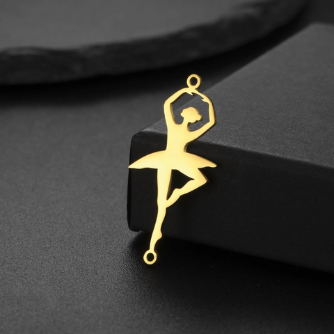 Ciondolo Connettore Ballerino di Danza in Acciaio Inossidabile per Creazione di Collane Bracciali Fai da Te Accessorio Gioielli