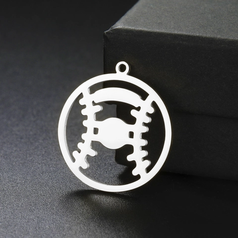 Edelstahl Baseball Anhänger Hohl Sport Charm Für DIY Schmuckherstellung Halsketten Schlüsselanhänger Kleidung Zubehör