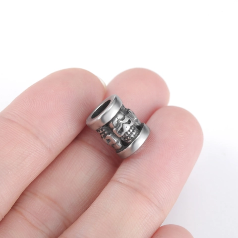 Perline Distanziatrici a Teschio in Acciaio Inossidabile Vintage per Creazione di Gioielli DIY Ciondolo a Teschio Punk Gotico Accessori