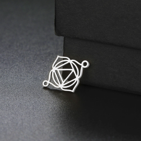 Stainless Steel Chakra Symbol Connector Pendants Geometric Mandala Hollow Links For DIY Bracelet Necklace Jewelry Making Findings
