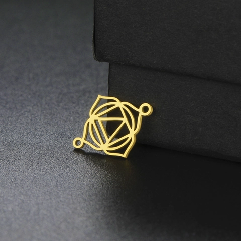 Stainless Steel Chakra Symbol Connector Pendants Geometric Mandala Hollow Links For DIY Bracelet Necklace Jewelry Making Findings