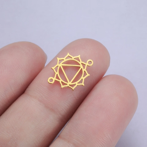 Ciondoli Connettori Mandala Chakra in Acciaio Inossidabile Simboli Yoga Loto Cavi per Creazione Gioielli Fai da Te Collana