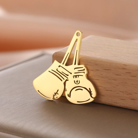 Stainless Steel Boxing Glove Pendant For Jewelry Making DIY Accessories Gold Silver Plated Sports Style Charms For Necklace
