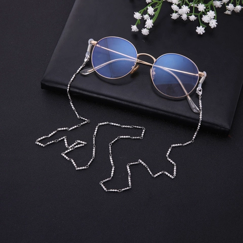 Fashion Stainless Steel Glasses Chain For Women Heart Star Geometric Eyewear Lanyard Rhinestone Mask Hanging Rope Decorative Necklace Accessory
