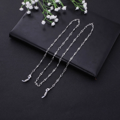 Fashion Stainless Steel Glasses Chain For Women Heart Star Geometric Eyewear Lanyard Rhinestone Mask Hanging Rope Decorative Necklace Accessory
