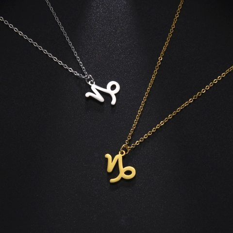 Collar con Colgante de Signo del Zodiaco de Acero Inoxidable para Mujeres Hombres 12 Símbolos de Constelación Oro Acero Joyería Fina Regalo
