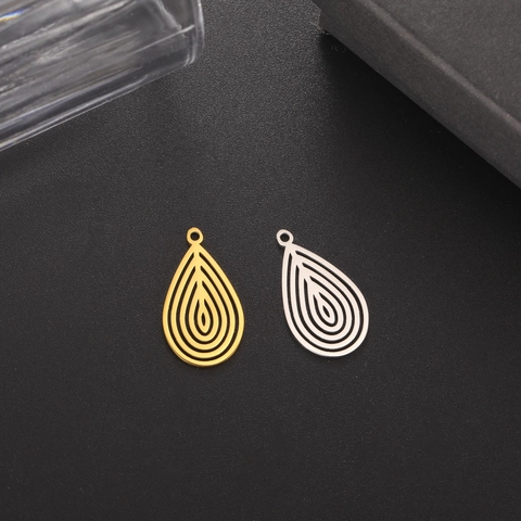 Holle Watterdruppel Hanger Roestvrij Staal Geometrische Druppel Charms Voor DIY Ketting Oorbel Maken Vrouwen Sieraden Accessoire