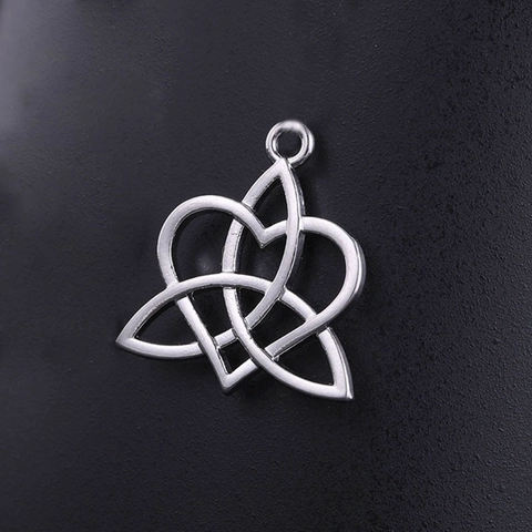 Stainless Steel Celtic Knot Pendant Vintage Witch Knot Wiccan Jewelry Charm For Diy Necklace Making Retro Accessory