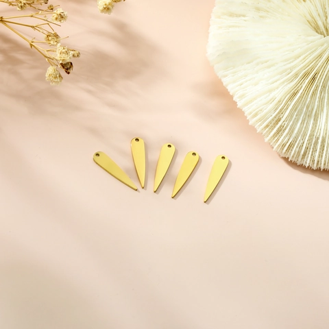 Minimalistische Roestvrij Staal Lange Druppel Hangers DIY Sieraden Maken Benodigdheden 18K Verguld Water Druppel Charms