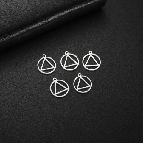 18K Vergoldet Edelstahl Geometrische Runde Kreis Dreieck Anhänger DIY Schmuckherstellung Zubehör Material Minimalistische Metall Charms
