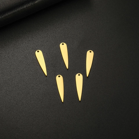 Minimalistische Roestvrij Staal Lange Druppel Hangers DIY Sieraden Maken Benodigdheden 18K Verguld Water Druppel Charms