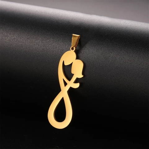 Stainless Steel Infinity Hugging Couple Charms For Jewelry Making DIY Abstract Mother Child Love Pendants Accessory