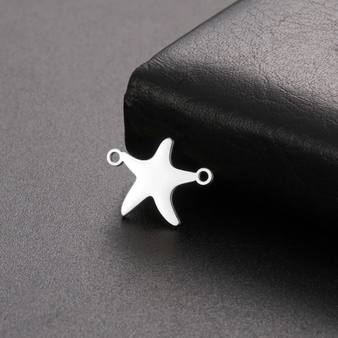 Colgante Conector de Estrella de Mar de Acero Inoxidable Dijes de Doble Bucle para Fabricación de Joyas DIY Collar Pulsera