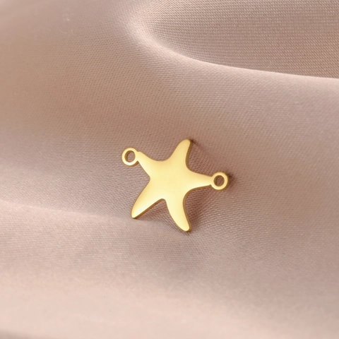 Colgante Conector de Estrella de Mar de Acero Inoxidable Dijes de Doble Bucle para Fabricación de Joyas DIY Collar Pulsera