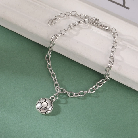 Adjustable Soccer Charm Bracelet For Youth Boys Girls Sporty Football Pendant Wax Rope Link Chain Jewelry Gift