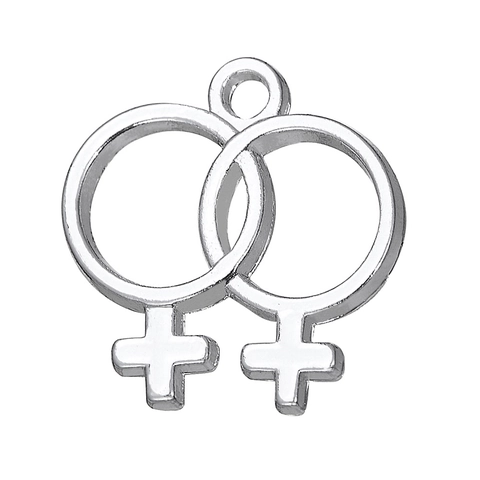 Antiksilber Legierung Doppelte Weibliche Venus Symbol Anhänger Für Schmuckherstellung LGBTQ Pride DIY Charms Halskette Zubehör