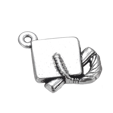 Antique Alloy Graduation Cap Doctoral Hat Diploma Pendant Only Without Chain For DIY Necklace Keychain Graduation Jewelry