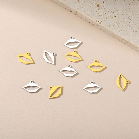 Roestvrij Staal Lippenvorm Hanger Voor DIY Sieraden Goud Zilver Vergulde Unieke Lippen Hanger Voor Ketting Armband
