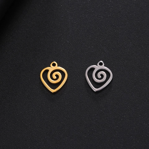 Minimalist Stainless Steel Heart Spiral Pendant Electroplated DIY Jewelry Making Accessory For Necklace Bracelet Charm