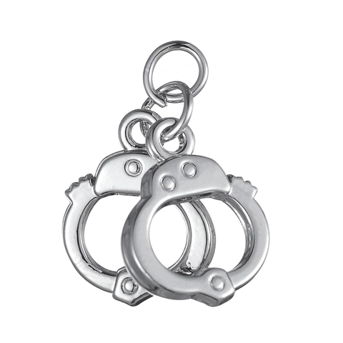 Simulation Alloy Handcuff Charms Connectors For DIY Jewelry Making Couple Necklace Bracelet Pendant Punk Style Metal Accessories