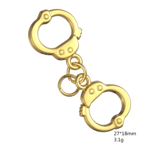 Simulation Alloy Handcuff Charms Connectors For DIY Jewelry Making Couple Necklace Bracelet Pendant Punk Style Metal Accessories