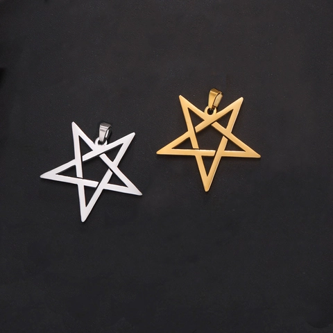 Ciondolo a Forma di Stella a Pentagramma Cavo in Acciaio Inossidabile Accessori per Gioielli Fai da Te per Collana Orecchini