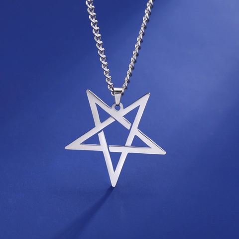 Ciondolo a Forma di Stella a Pentagramma Cavo in Acciaio Inossidabile Accessori per Gioielli Fai da Te per Collana Orecchini