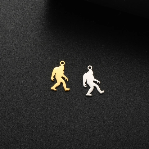 Stainless Steel Bigfoot Sasquatch Silhouette Pendant Charm For DIY Jewelry Making Polished Individual Gorilla Pendant Accessory