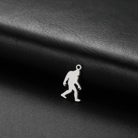 Stainless Steel Bigfoot Sasquatch Silhouette Pendant Charm For DIY Jewelry Making Polished Individual Gorilla Pendant Accessory