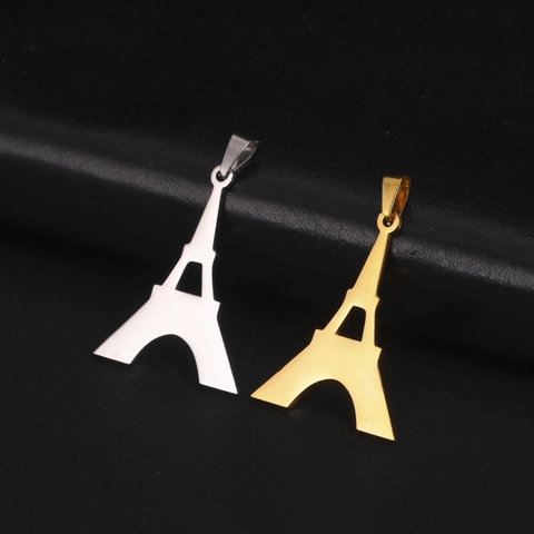 Ciondolo Torre Eiffel in Acciaio Inossidabile per Fai da Te Collana Orecchini Portachiavi Accessori Lucidato Metallo