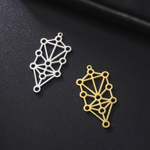 Roestvrijstalen Levensboom Geometrische Hanger Kabbala Symbool DIY Sieraden Maken Accessoires Voor Kettingen Minimalistische Hanger