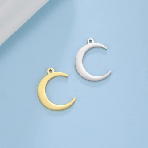 Minimalist Stainless Steel Crescent Moon Pendant Charms For DIY Jewelry Making Necklace Bracelet Accessory Gold Silver