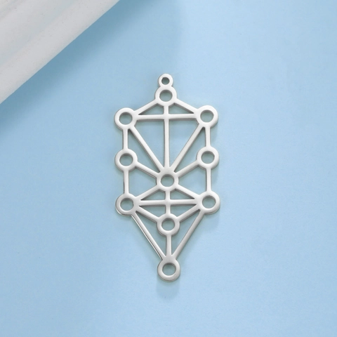 Roestvrijstalen Levensboom Geometrische Hanger Kabbala Symbool DIY Sieraden Maken Accessoires Voor Kettingen Minimalistische Hanger