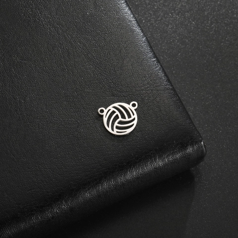 Stainless Steel Hollow Volleyball Pendant Double Hole Connector For DIY Jewelry Making Necklace Bracelet Sport Accessories Ball Charms