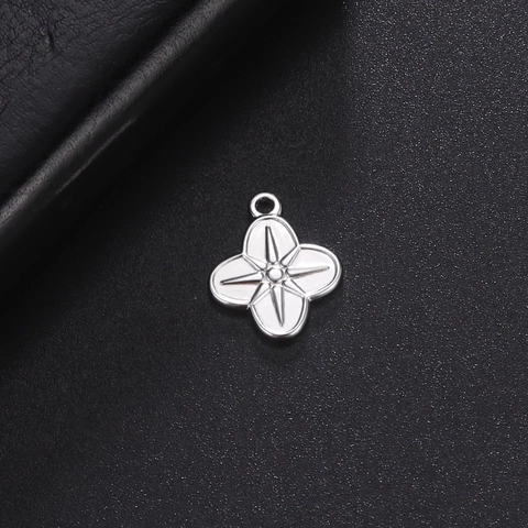 Minimalist Stainless Steel Clover Starburst Pendant For DIY Jewelry Making Necklace Bracelet Accessory Metal Flower Charm