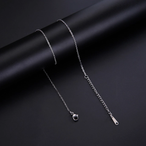 Minimalist Stainless Steel O-Chain Cross Chain Necklace For Women Elegant DIY Jewelry Accessory Steel Gold Rose Gold Black