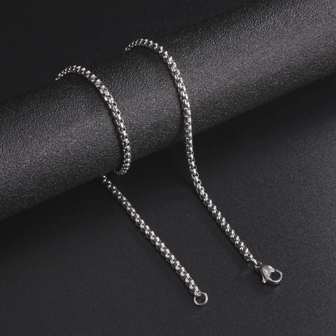 Collar Minimalista De Acero Inoxidable Cadena De Caja Cadena De Eslabones Cadena De Trigo Para Hombres Mujeres Oro Plata Negro Chapado Joyería Accesorios