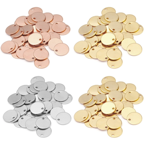 Edelstahl Rund Blanko Stempelanhänger DIY Schmuckherstellung Zubehör Gold Silber Roségold Polierte Kreisanhänger