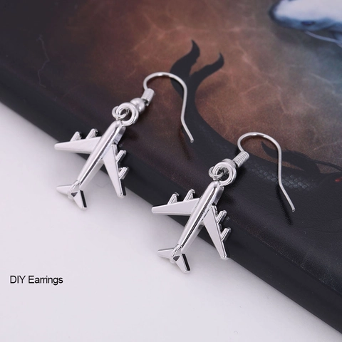 Stainless Steel Airplane Pendant Vintage Aircraft Charm DIY Jewelry Findings For Necklace Bracelet Keychain Jewelry Making