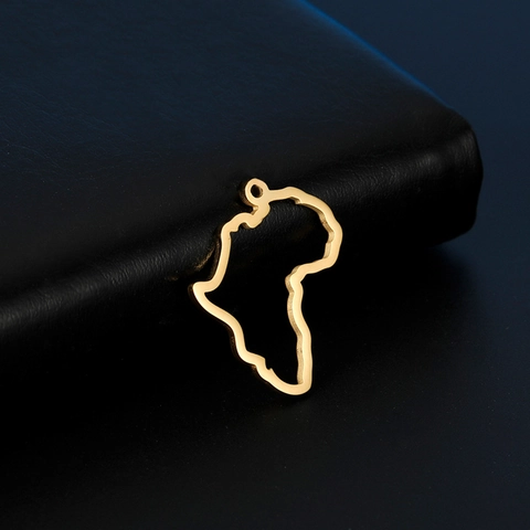 Stainless Steel Africa Map Hollow Pendant For DIY Jewelry Making Gold Silver Rose Gold Plated Africa Continent Charm Pendant