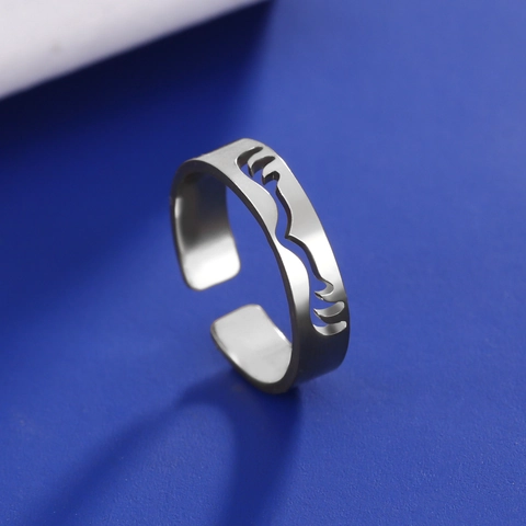 Herren Damen Edelstahl Hohl Geweih Offener Verstellbarer Ring Modern Minimalistisch Ausgeschnitten Geometrisch Fingerring Schmuck Geschenk