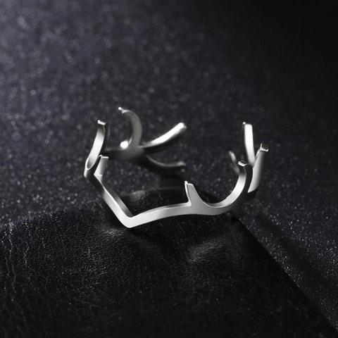 Minimalistischer Edelstahl Geweih Ring Verstellbar Wald Stil Hirschhorn Fingerring Für Damen Herren Paare Geschenk
