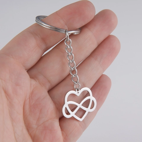 Portachiavi Cuore Infinito in Acciaio Inossidabile Minimalista Ciondolo Simbolo Amore Traforato per Borse Regalo per Uomo Donna