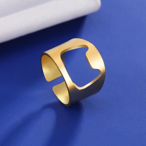 Creative Stainless Steel Bottle Opener Ring Hollow Cat Head Design Adjustable Open Ring Fashion Jewelry Gift For Unisex